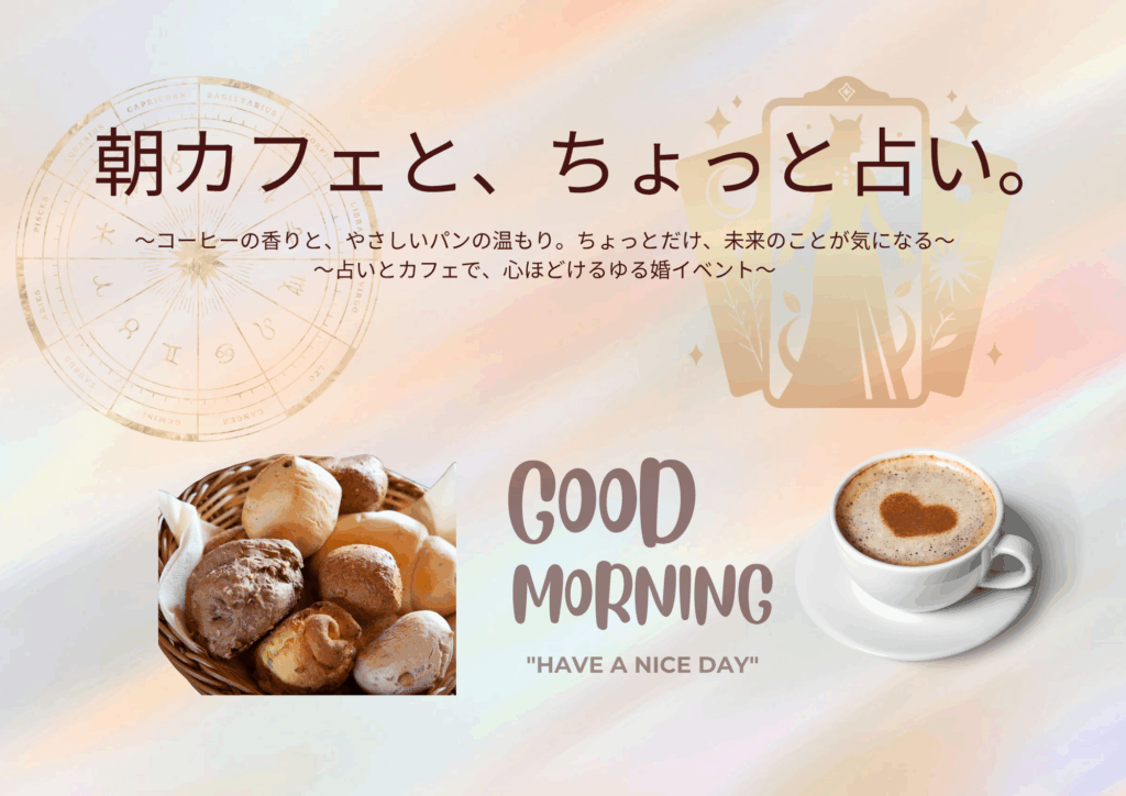 ※お問合せ殺到中！！※朝カフェと、ちょっと占い。～占いとカフェで、心ほどけるゆる婚イベント～